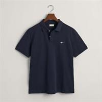 Men's T-Shirt Gant Embroidered Archive Shield Short Sleeve Polo Shirt in Blue - XL Regular