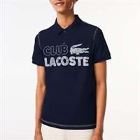 Men's T-Shirt Lacoste Organic Cotton Printed Regular Fit Polo Shirt in Blue - XS Regular