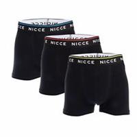 Men's Underwear NICCE Balbyn 3 Pack Boxer Shorts in Black - M Regular