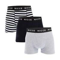 Men's NICCE Docker 3 Pack Boxer Shorts in Grey - M Regular