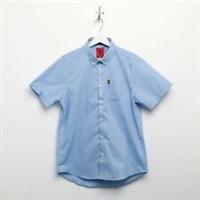 Men's Luke 1977 Iron Bridge Button up Short Sleeve Shirt in Blue - M Regular