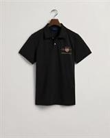 Men's Gant Archive Shield Polo Shirt in Black - S Regular