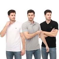 Men's T-Shirt Jack Jones JXJ 3 Pack Polo Shirts in Black Grey White - S Regular