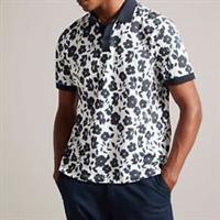 Men's T-Shirt Ted Baker Baskets Floral Allover Print Polo Shirt in Cream - XL Regular