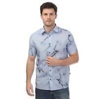 Men's Shirt Ted Baker Lousho Large Floral Print Short Sleeve in Blue - M Regular