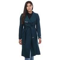 Women's Ted Baker Rose Wool Wrap Coat in Turquoise - 6 Regular