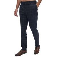 Men's Trousers Guide London Brushed Tweed Checked in Blue - 34R Regular