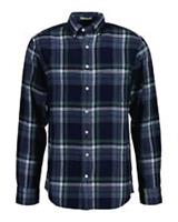 Men's Shirt Gant Regular Fit Indigo Twill Check Button up in Purple - M Regular