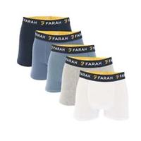 Men's Underwear Farah Delray 5 Pack Boxer Shorts in Multicolour - S Regular