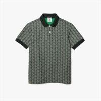 Men's T-Shirt Lacoste Classic Fit Monogram Jacquard Polo Shirt in Green - S Regular