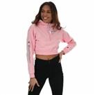 Women's Champion Scipt Logo Cropped Half Zip Pullover Hoodie in Pink - 14 Regular