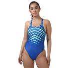 Women's Speedo Digital Placement Medalist Comfortable Fit Swimsuit in Blue