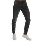 Men's Replay Anbass Zip Fly Slim Tapered Fit Stretch Jeans in Grey - 36S Regular