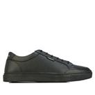Men's Lambretta Percy Lace up Casual Leather Upper Trainers in Black