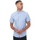Men's Farah Drayton Modern Fit Short Sleeve Oxford Shirt in Blue - M Regular