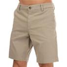 Men's Ben Sherman Zip Fastened Slim Fit Stretch Chino Shorts in Cream - 2XL Regular