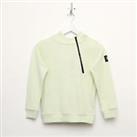 Boy's Lyle And Scott Angle Half Zip Pullover Hoodie in Green