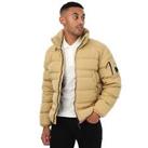 Men's C.P. Company Eco - Chrome R Down Full Zip Hooded Jacket in Cream - M Regular