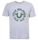 Men's True Religion HD Horseshoe Logo Regular Fit Crew Neck T-Shirt in Grey - M Regular