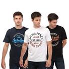 Men's T-Shirts Jack Jones Mikk 3 Pack Relaxed Fit Cotton in Black Blue White - S Regular