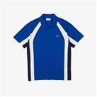 Men's T-Shirt Lacoste Mini-pique Colourblock Short Sleeve Polo Shirt in Blue - M Regular