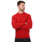 Men's Jumper Lacoste Regular Fit Speckled Print Wool Sweater in Red - L Regular