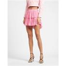 Women's Skirt Love Shack Fancy Ruffle Mini Skirt in Pink - S Regular