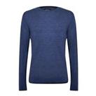 Men's Jumper Howick Merino Crewneck Pullover Knitwear Sweatshirt in Blue - M Regular