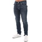 Men's True Religion Rocco Big T Flap Skinny Jeans in Blue - 32R Regular