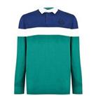 Men's Howick Granville Long Sleeve Rugby Polo Shirt in Green - 2XL Regular