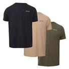 Men's T-Shirt NICCE Flint 3 Pack Short Sleeve Cotton in Multicolour - L Regular