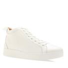Women's Trainers Fit Flop Rally Leather Upper High Top Lace up in White