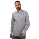 Men's Calvin Klein Bold Slim Fit Button up Stripe Cotton Shirt in Purple - 2XS Regular