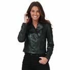 Women's Elle Armin Fully Lined Leather Jacket in Black - 12 Regular