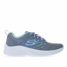 Girl's Skechers Children Microspec Bright Lace up Casual Trainers in Grey