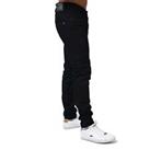 Men's Replay Anbass Zip Fly Tapered Slim Fit Stretch Jeans in Black - 38R Regular
