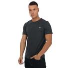 Men's Lacoste Striped Regular Fit Cotton Blend T-Shirt in Black - S Regular