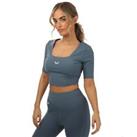 Women's Castore Active Contour Pullover Activewear Crop Top in Blue - 10 Regular