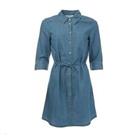 Women's Only Bea Regular Fit Button up Shirt Dress in Blue - 12 Regular