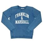 Boy's Franklin And Marshall Junior Vintage Arch Crew Sweat in Blue
