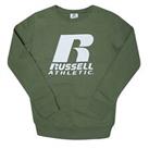 Boy's Russell Athletic Junior Logo Crew Pullover Sweatshirt in Green