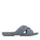 Women's Fit Flop Gracie e01 Merino Wool Slip on Cross Slide Sandals in Grey