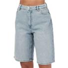 Women's Only Sonny High Waist Zip Fly Comfort Fit Denim Shorts in Blue - 6 Regular