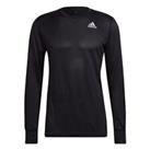 Men's adidas Own the Run Regular Fit Long-Sleeve T-Shirt in Black - XS Regular