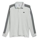 Men's adidas Originals Long Sleeve Polo Jersey in Grey - S Regular