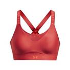 Women's Under Armour UA Infinity High Cross Strap Sports Bra in Red