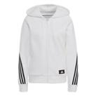 Women's adidas Future Icons 3-Stripes Full Zip Hooded Track Top Jacket in White - 0-2 Regular