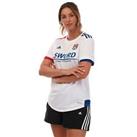 Women's adidas Lyon SS Home Regular Fit Football T- Shirt in White - 12-14 Regular
