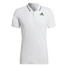 Men's adidas Tennis Freelift Slim Fit Short Sleeve Polo Shirt in White - 2XL Regular