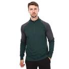 Men's Castore Quarter Zip Pullover Sweatshirt Top in Green - XS Regular